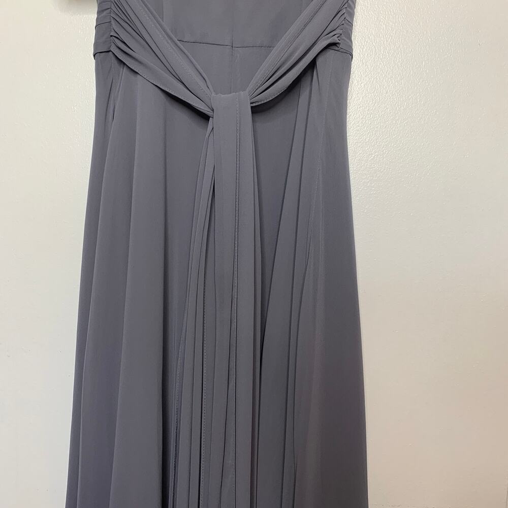 NWT David's Bridal Chiffon Surplice Neck Tank full length bridesmaid dress US 4 - Picture 8 of 11